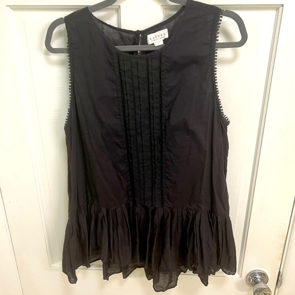 “Velvet” Black Sleeveless Top